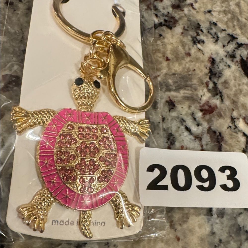 2093 Rhinestone, Turtle‎ Key Ring & Bag Charm - Picture 2 of 2